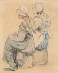 Twee Boerenmeisjes, Zittend door Samuel Prout