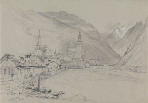Visp of Viege, nabij Brig door Samuel Prout