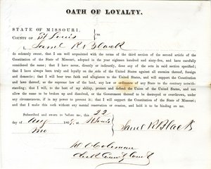 Loyaliteitseed van Samuel R. Black uit Missouri, County of St. Louis door Samuel R. Black