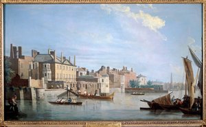 De Theems met Montagu House, vanaf de buurt van Westminster Bridge, Londen, 1749