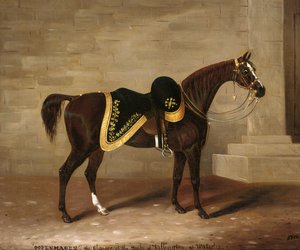 Kopenhagen, het paard van de hertog van Wellington bij Waterloo door Samuel Spode