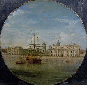 Greenwich Hospital vanaf de rivier, 1748