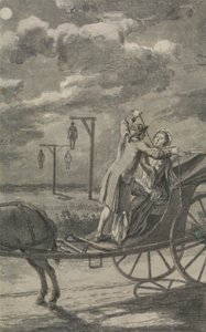 Moord in de koets (Waarschijnlijk een ontwerp voor The Tyburn Chronicle) door Samuel Wale