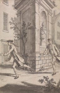 De Achtervolging (Waarschijnlijk een Ontwerp voor The Tyburn Chronicle) door Samuel Wale