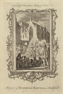De manier van het verbranden van de martelaren in Smithfield door Samuel Wale
