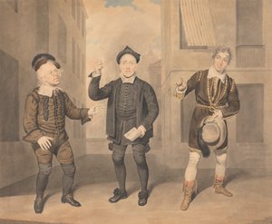 Een Scène uit een Toneelstuk - Drie Acteurs door Samuel de Wilde