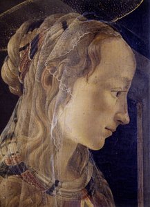 Retable de Saint-Ambroise (Saint Ambroise) of Retable des Convers. Detail van Sint-Catharina van Alexandrië. Schilderij van Alessandro di Mariano dei Filipepi genaamd Sandro Botticelli (1445-1510). Tempera op doek door Sandro Botticelli