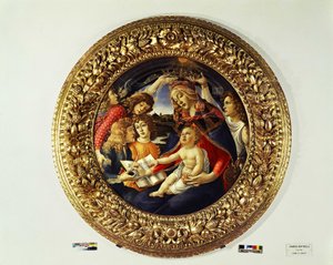 Madonna del Magnificat en vijf engelen (tondo) - 1481-1483 door Sandro Botticelli
