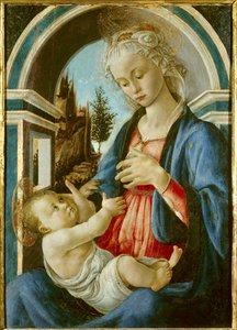 De Maagd en Kind. Schilderij door Sandro Botticelli (Filipepi) (1445-1510). 1467. Avignon, Musee du Peinture Palais