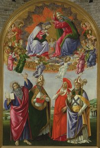 Kroning van de Maagd (San Marco Altaarstuk), 1490-92 door Sandro Botticelli
