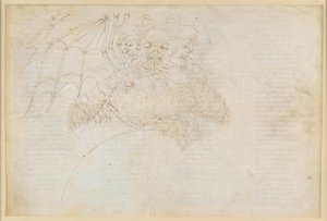 La Divina Commedia, Inferno XXXIV (1): Het centrum van de hel: Lucifer in het ijs van de Giudecca, die Judas, Brutus en Cassius verplettert door Sandro Botticelli