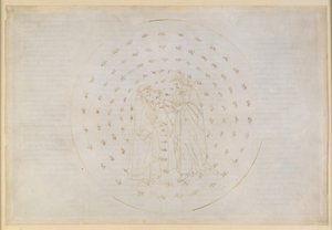 La Divina Commedia, Paradiso VII. Tweede planetaire sfeer (hemel van Mercurius): Beatrice leidt Dante in in de ingewikkelde kwesties van de goddelijke gerechtigheid, de erfzonde van de mens en de verlossing door de dood van Christus