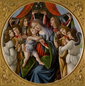 Madonna en kind met zes engelen, c.1500 door Sandro Botticelli