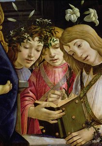Madonna en kind met de jonge St. Johannes de Doper en engelen (detail)
