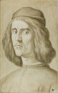 Portretbuste van een jonge man door Sandro Botticelli