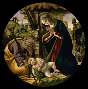 De aanbidding van het Christuskind door Sandro Botticelli