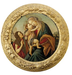 De Madonna en Kind met de jonge Sint Jan de Doper door Sandro Botticelli