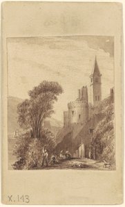 Kasteel en Figuren door Sanford Robinson Gifford