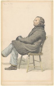 Man zittend in Hitchcock-stoel door Sanford Robinson Gifford