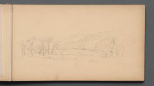 Schetsboek, pagina 06: "Gorham" (Maine) door Sanford Robinson Gifford