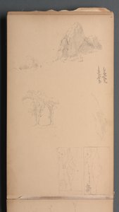 Schetsboek, pagina 09: Bergen en rotsen, 1859 door Sanford Robinson Gifford