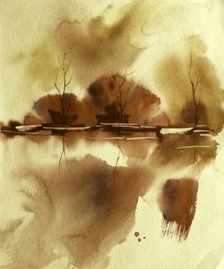 Herfst: weerspiegeling in het water