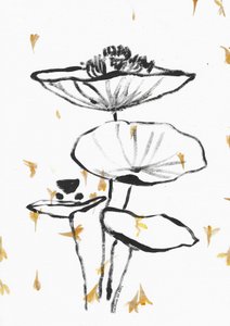 Vallende gouden lotus door Santhosh ch