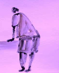 Studie van een peinzende figuur