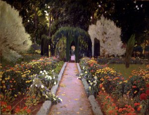 Tuinen van Aranjuez (De prieel) door Santiago Rusiñol