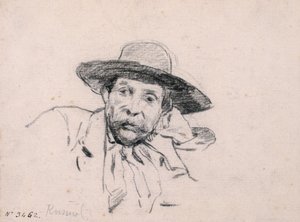 Studie van een mannenhoofd door Santiago Rusiñol