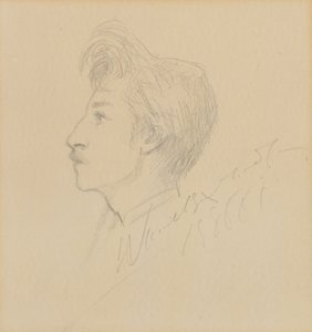 Portret van W. Graham Robertson, ongedateerd (grafiet op papier) door Sarah Bernhardt