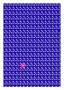 Blue Paper House Repeat Print, 2014 (grafische giclee print) door Sarah Evans