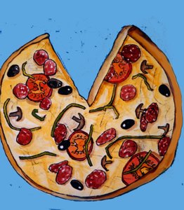 Pizza door Sarah Thompson Engels
