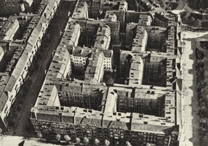 Berlijn: Oude huurhuizen (zwart-wit foto)