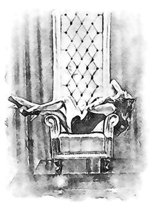 Vrouw in fauteuil