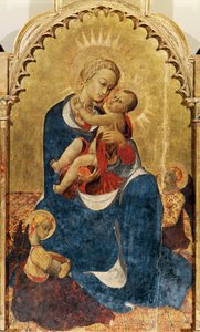 Madonna en Kind, centraal paneel van het Altaarstuk van St. Dominic van Cortona, ca. 1434, door Sassetta (ca. 1400-1450)