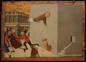 De gezegende Ranieri bevrijdt de armen uit een Florentijnse gevangenis Uit Borgo del Santo Sepolcro altaarstuk, 1437-1444 door Sassetta