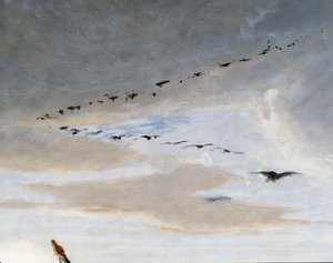 Vogels in V-formatie, detail van De Triomf van Marius