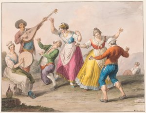Aquarel; Tarantella dansers