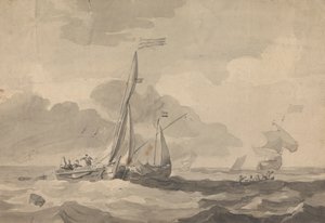Boten op Zee door Sawrey Gilpin