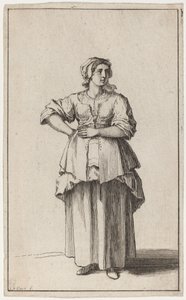 Staande dienstmeid door Sébastien Le Clerc the elder
