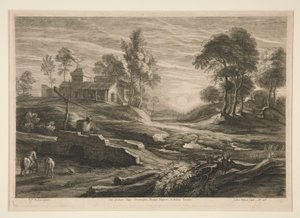 Landschap met een put door Schelte Adams Bolswert