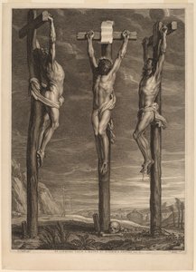Christus Gekruisigd tussen Twee Dieven door Schelte Adams Bolswert after Sir Peter Paul Rubens