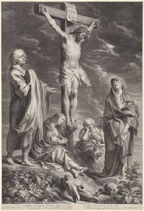 Christus aan het kruis, met Maria en Johannes door Schelte Adamsz. Bolswert