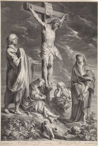 Christus aan het kruis, met Maria en Johannes door Schelte Adamsz. Bolswert
