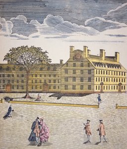 Harvard College, Cambridge, Massachusetts c.1740 door School American