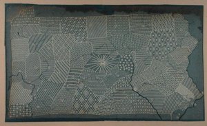 Sampler met de provincies van de staat Pennsylvania door School American