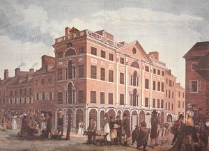 De hoek van Third en Market Streets, Philadelphia door School American