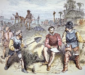 De stichting van St. Augustine in Florida door de Spanjaarden in 1565