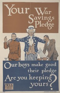 Uw Oorlogsspaargelofte. Onze Jongens houden hun belofte. Houdt u de uwe? door School American
